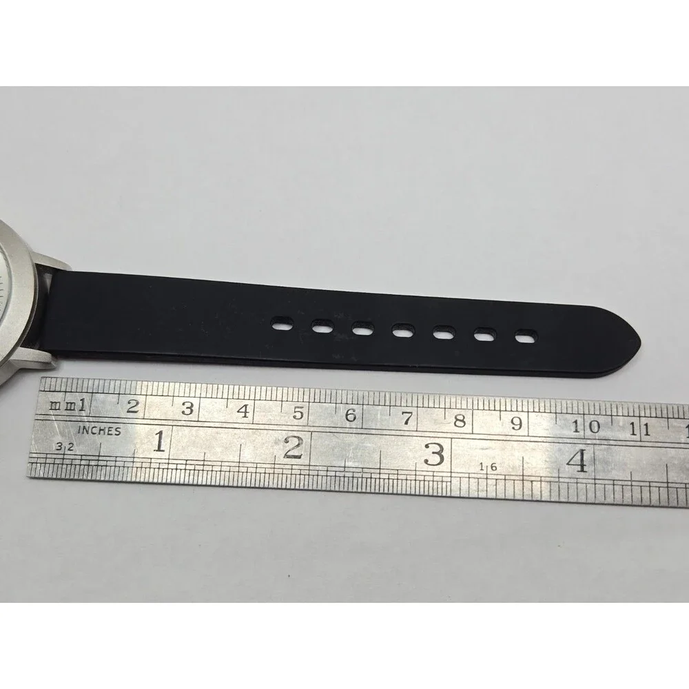 Isaac Mizrahi Live Womens Sport Analog Digital Silver Silicone Watch New Battery